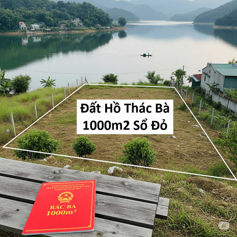Đất Hồ Thác Bà 1000m2 Sổ Đỏ