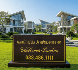 Giá biệt thự đơn lập phân khu Tinh Hoa