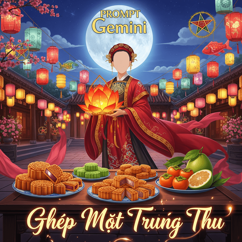 Prompt Gemini Ghép Mặt Trung Thu