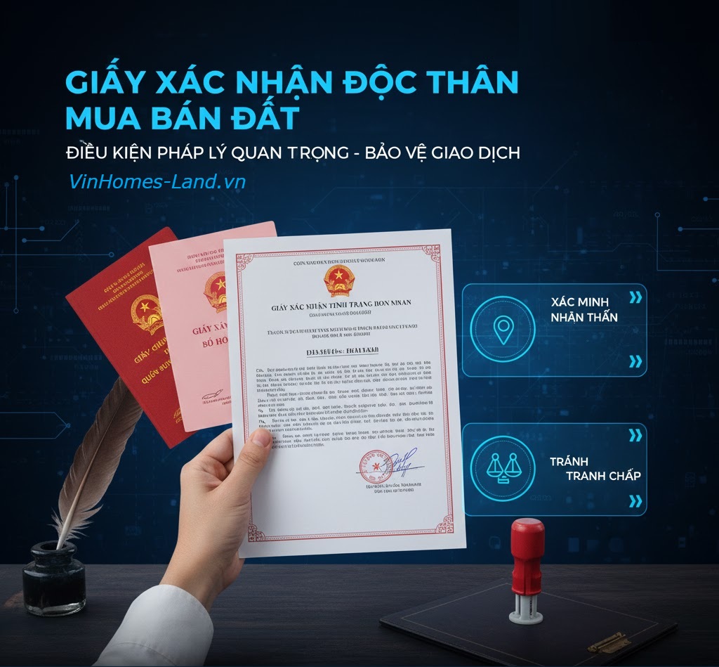 Giấy xác nhận độc thân mua bán Đất