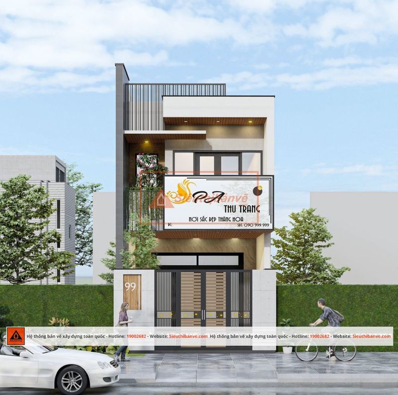 Mẫu nhà kết hợp kinh doanh - spa