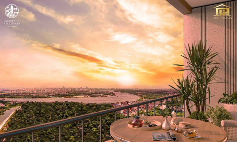 Cảnh quan sông Hồng và view ban công