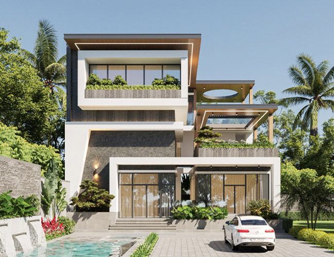 biệt thự hồ bơi