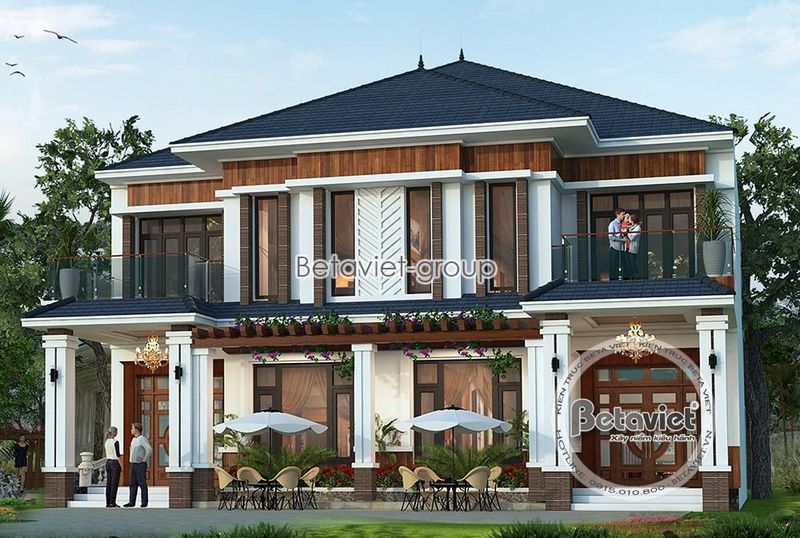 Biệt thự song lập hiện đại 2 tầng