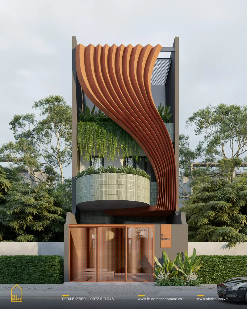 Mặt tiền mẫu townhouse hiện đại