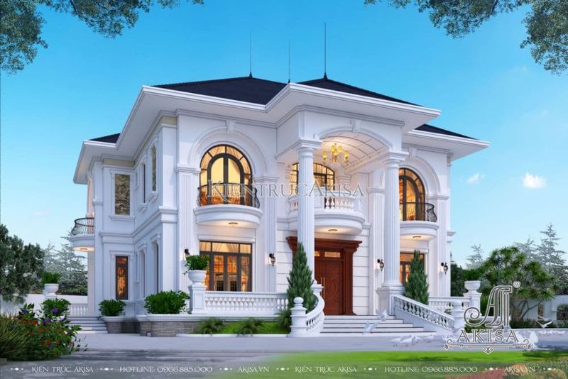 Mẫu biệt thự 2 tầng tân cổ điển