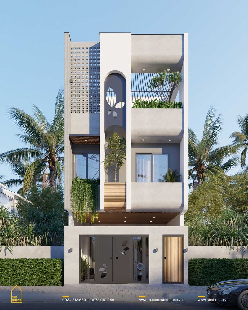 Ngoại thất townhouse hiện đại