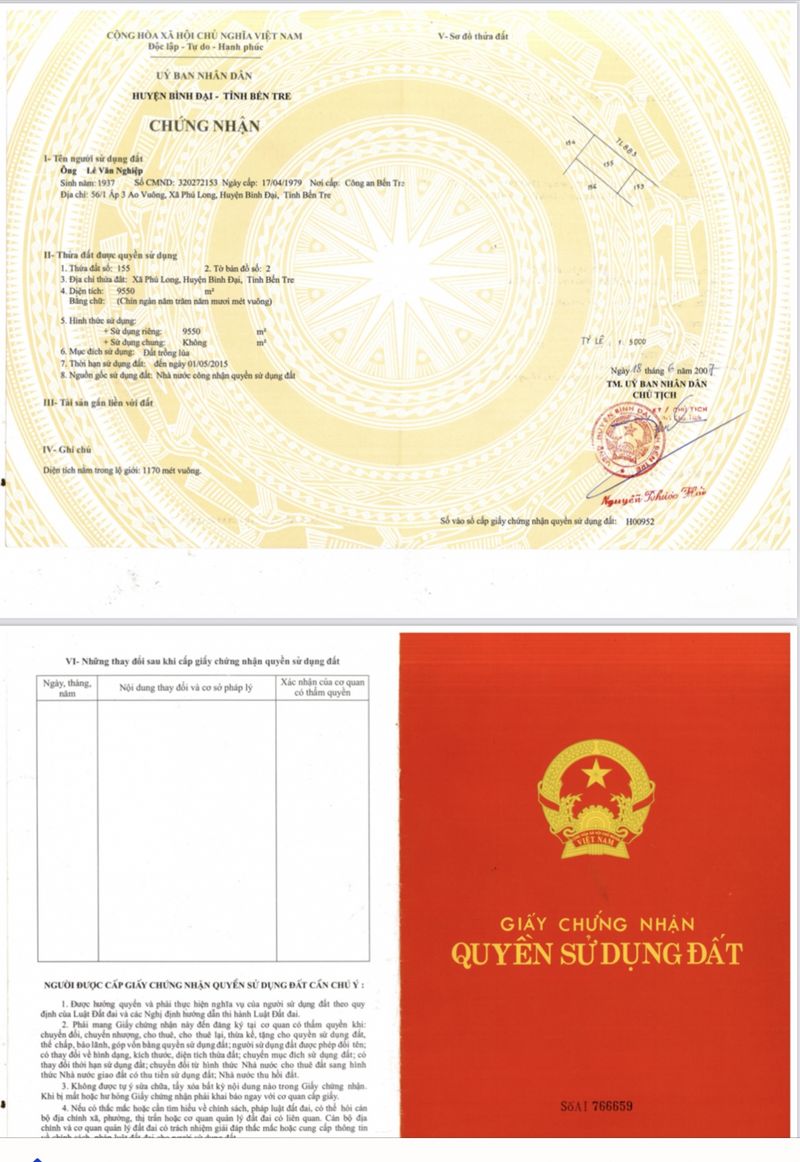 Hình ảnh GCN QSDĐ mẫu