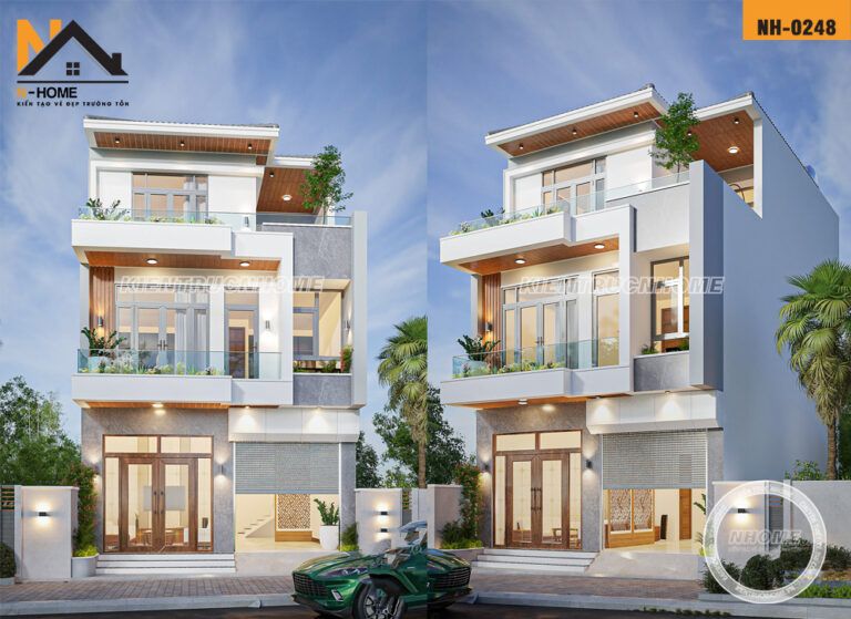 Không gian gara và mặt bằng tầng trệt