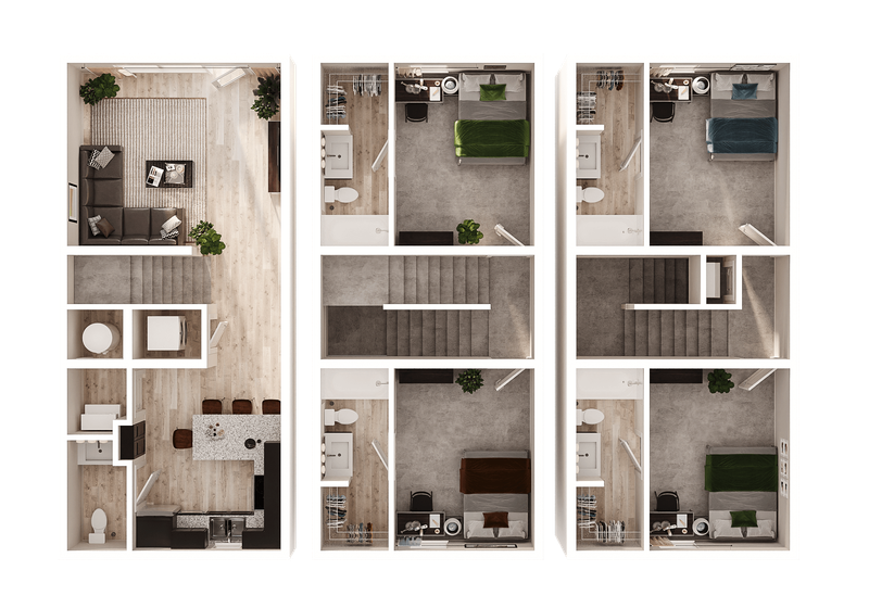 Mặt đứng townhouse hiện đại