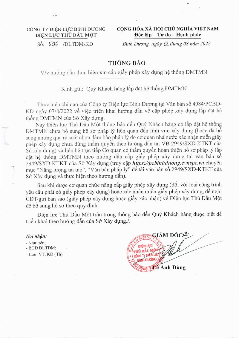 Thông báo cấp phép xây dựng