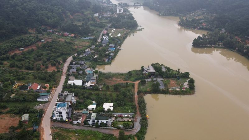 Ảnh khu vực ven hồ và rừng phòng hộ gần Đồng Đò