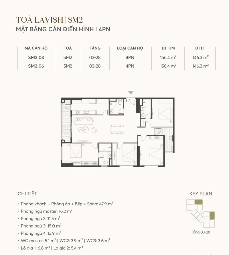 Căn hộ 4PN Greenera Southmark
