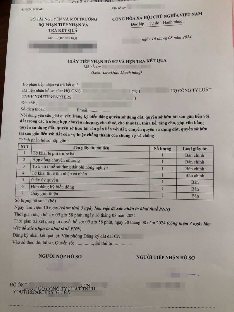 Tổng quan hồ sơ chuyển nhượng