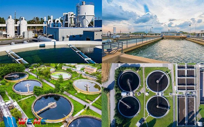 Hệ thống xử lý nước thải và hồ điều hòa - minh họa công nghệ
