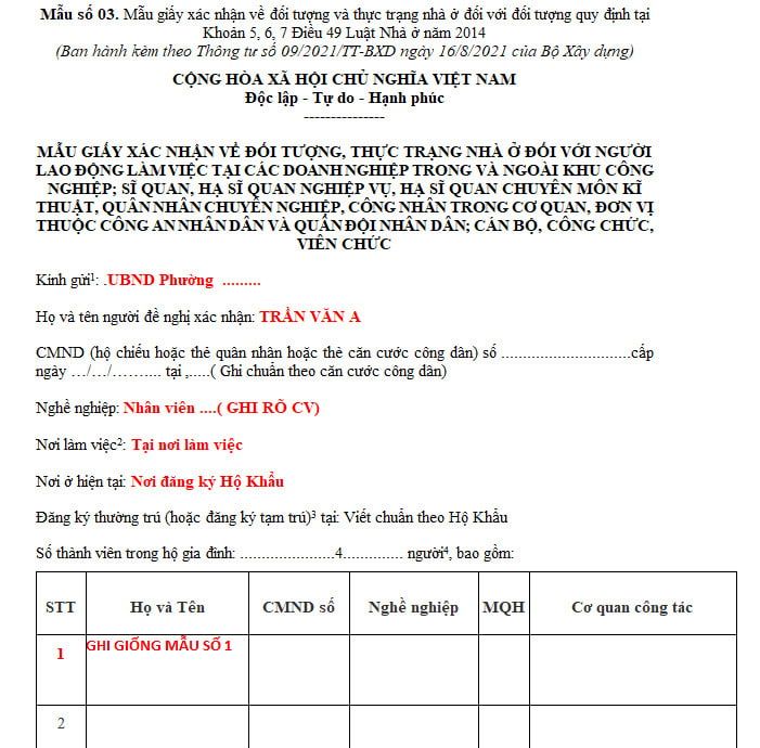 Hướng dẫn kê khai mẫu 03