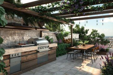 rooftop BBQ kitchen
