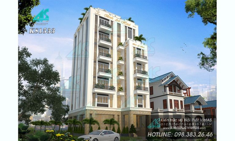 Mẫu thiết kế khách sạn/nhà phố 9 tầng