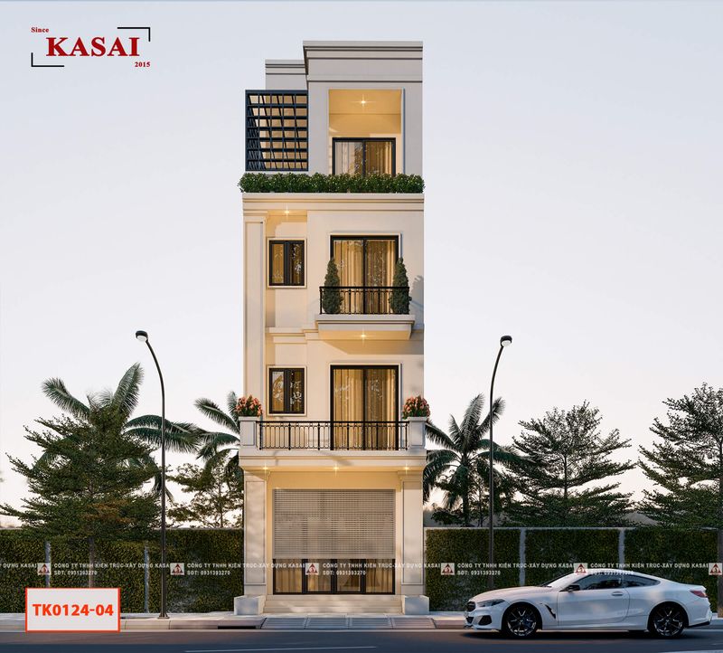 Nhà 5 tầng có thang máy - mẫu tham khảo