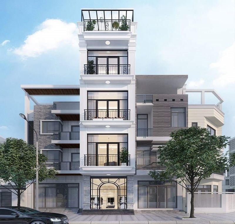 Nhà ống 5 tầng ví dụ