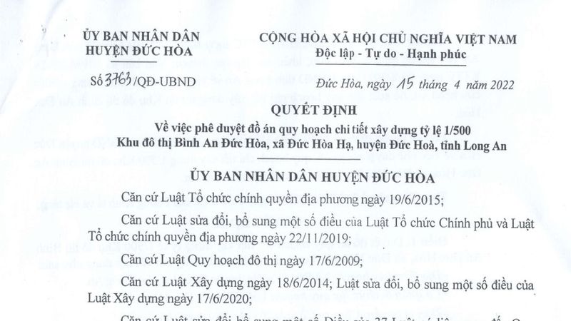 Pháp lý và hồ sơ Quyết định 1/500