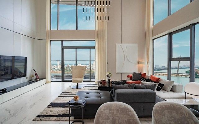 Không gian sinh hoạt mở, thiết kế penthouse