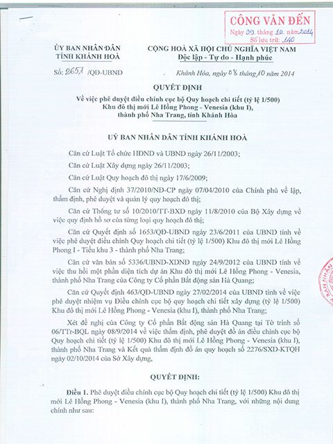 Quy hoạch tổng thể khu đô thị Minh Phú