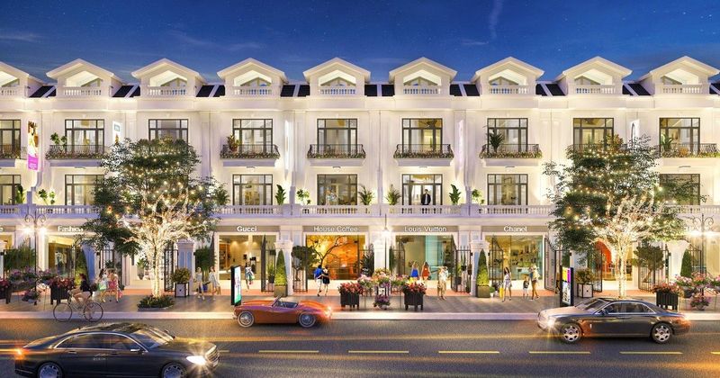 Shophouse gần trục đường chính về đêm