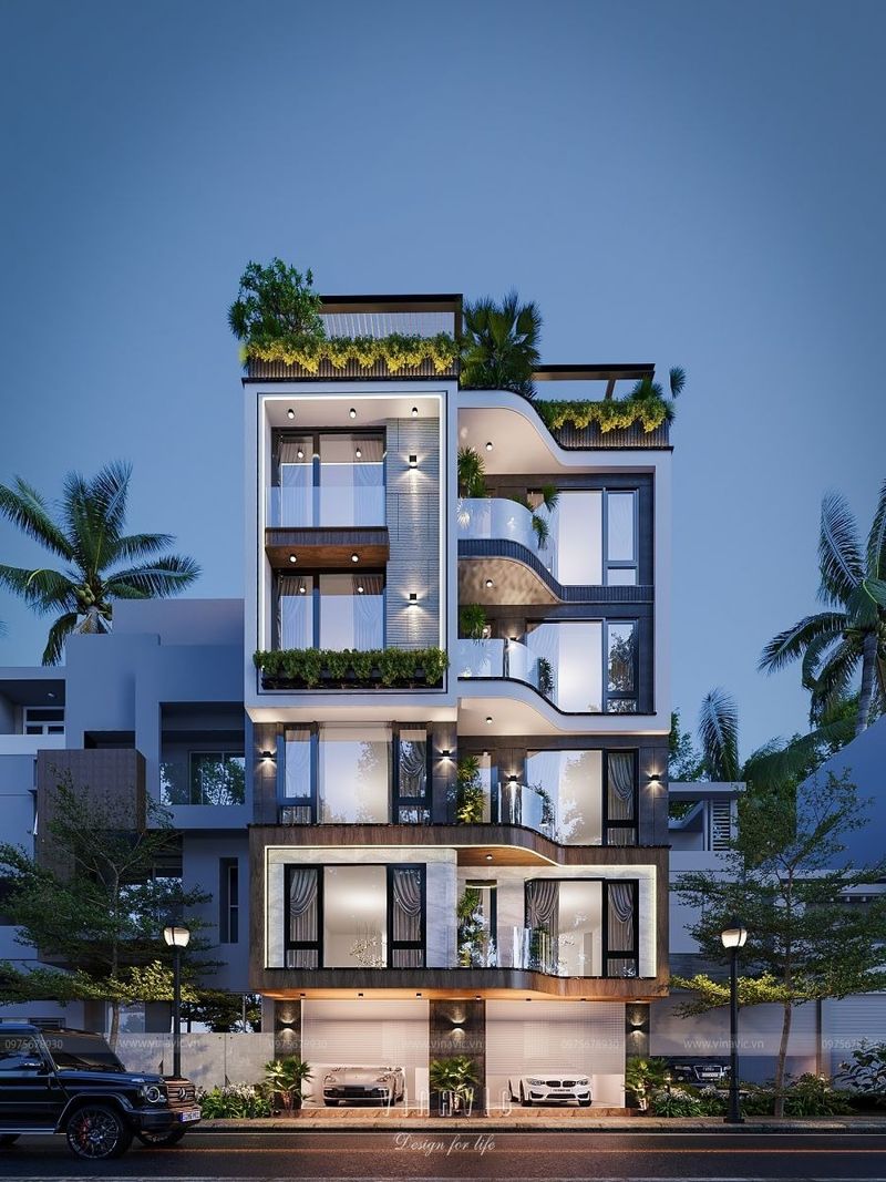 Thiết kế nhà phố 5 tầng