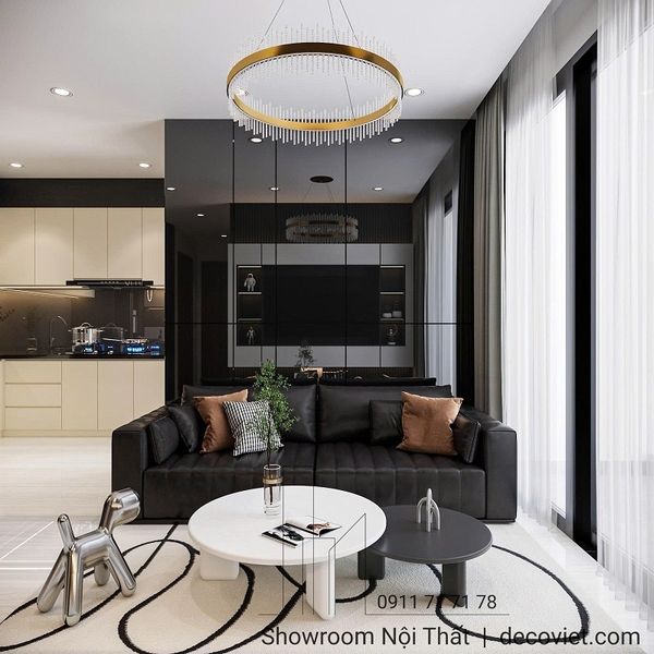 Thiết kế nội thất căn hộ 2PN hiện đại tiện nghi