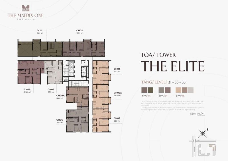 Thông tin mặt bằng căn hộ mẫu The Matrix One — minh họa lựa chọn layout