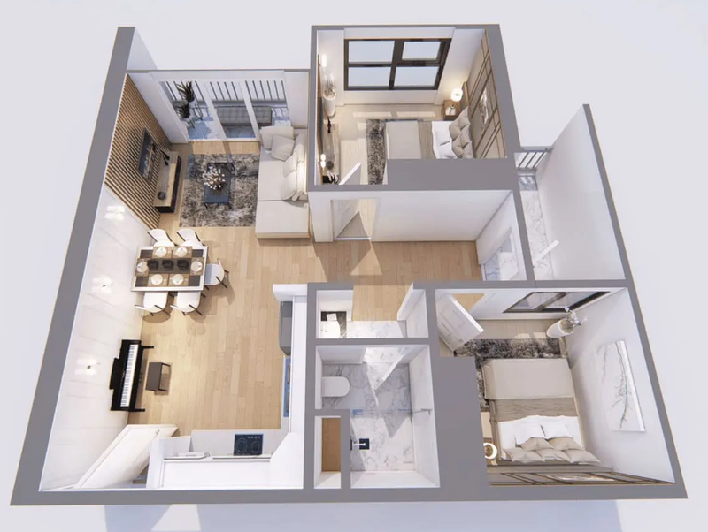 Ý tưởng thiết kế nội thất và bố cục không gian