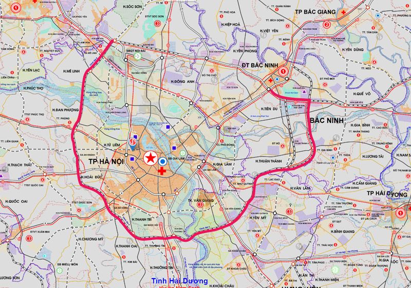 Bản đồ quy hoạch vành đai 4 Hà Nội