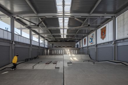 Bố cục skatepark trong nhà hiện đại