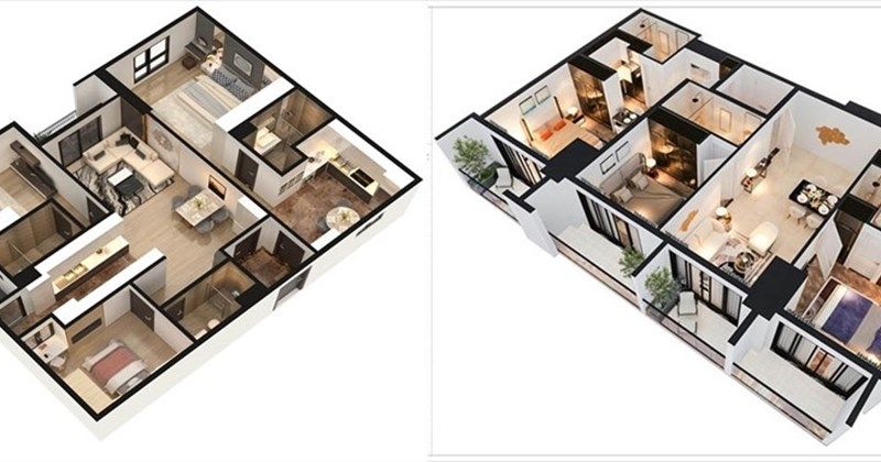 Mặt bằng mẫu căn hộ dual key