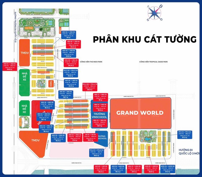 Giá thị trường phân khu Cát Tường