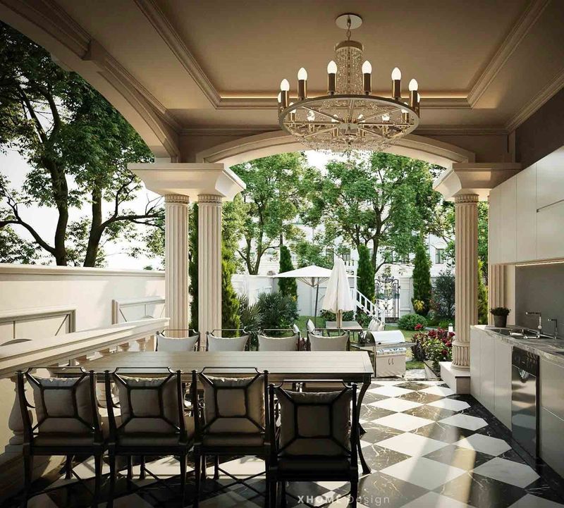 Thiết kế biệt thự tân cổ điển Sóc Sơn - mặt tiền