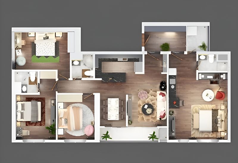 Phối cảnh nội thất dual key 1