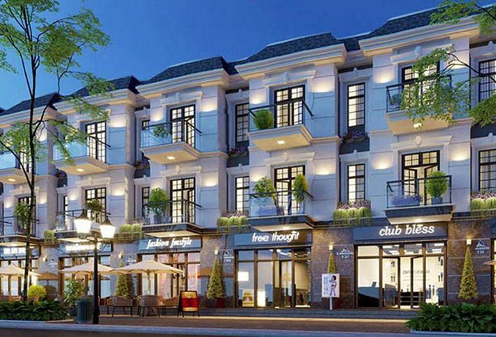 Hình ảnh minh họa shophouse cho thuê và hoạt động thương mại