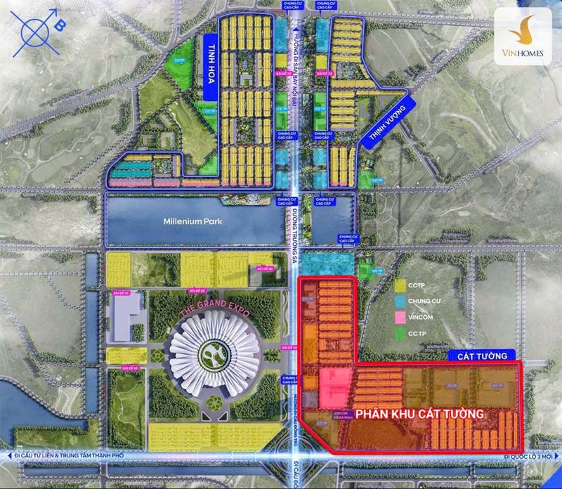 Phối cảnh phân khu Cát Tường Vinhomes Global Gate Cổ Loa