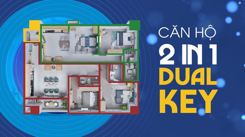 Căn hộ dual key ngoại thất