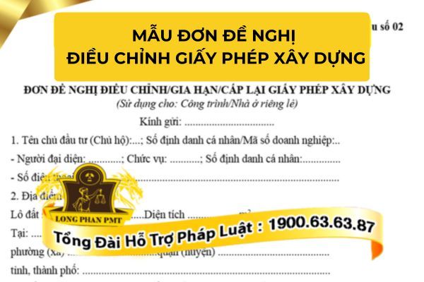 Mẫu đơn điều chỉnh giấy phép xây dựng