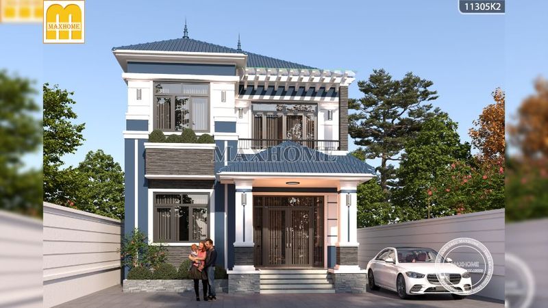 Mặt tiền và thiết kế nhà 2 tum ở Sóc Sơn