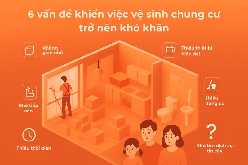 6 vấn đề thường gặp khi vệ sinh chung cư