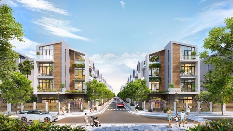 Phối cảnh liền kề và view tổng thể