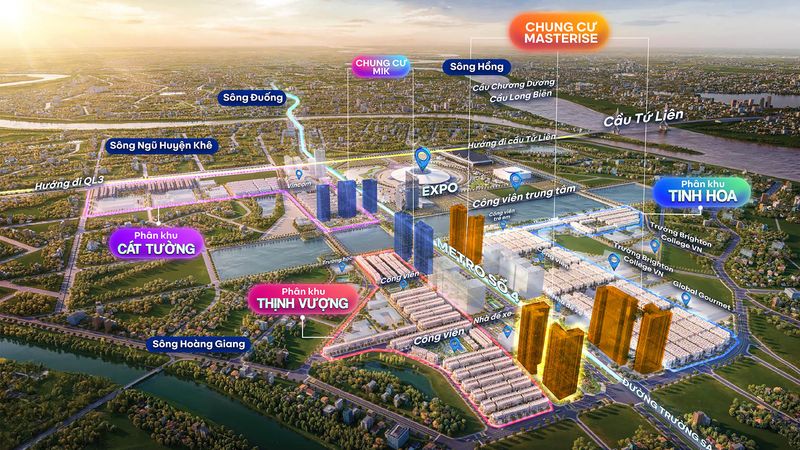 Vị trí 11 tòa chung cư tại Vinhomes Co Loa