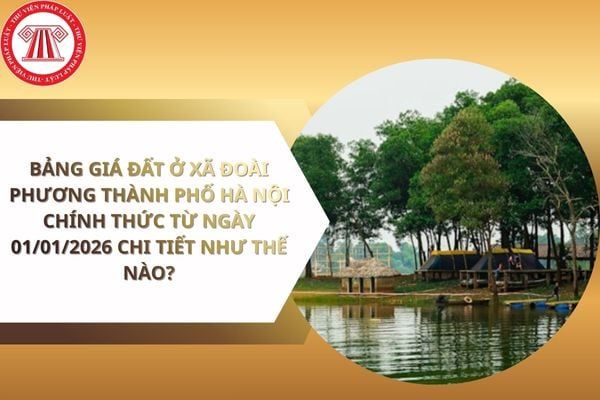 Bảng giá đất ở xã Đoài từ 01/01/2026