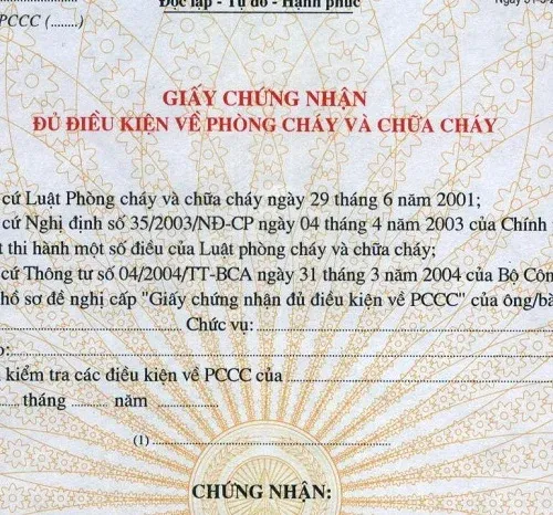 Chi phí xin giấy phép PCCC