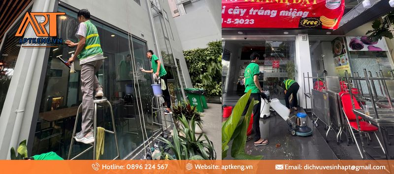 Hình ảnh dịch vụ vệ sinh cửa hàng kinh doanh hoa tóc tại TP.HCM