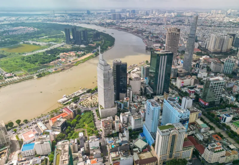 Toàn cảnh khu dân cư gần trường học